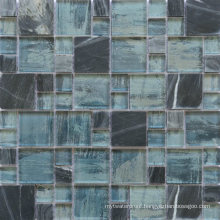 Germany Style Background Wall Colour Mixture Marble Glass Mosaic Tile